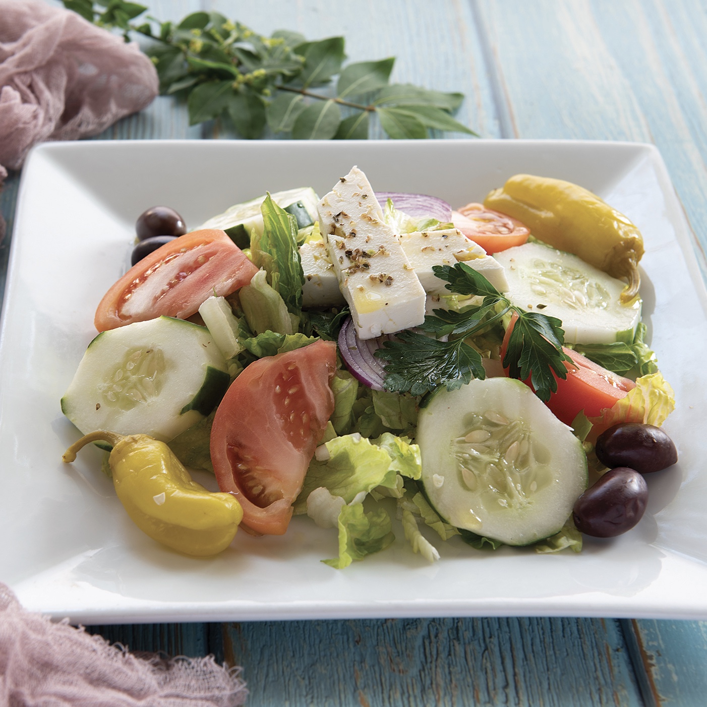 Order Greek Salad food online from Yummy Gyro store, Willston Park on bringmethat.com