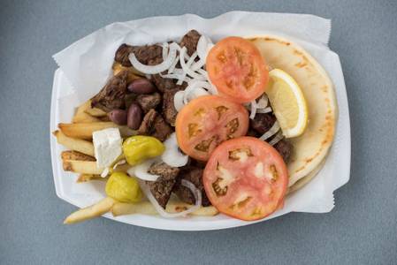 Order Beef Shish Kabob Plate food online from Gyro Palace store, Milwaukee on bringmethat.com