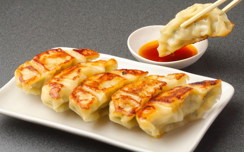 Order A16. 5 Piece Gyoza food online from Miyoda Sushi store, Redondo Beach on bringmethat.com