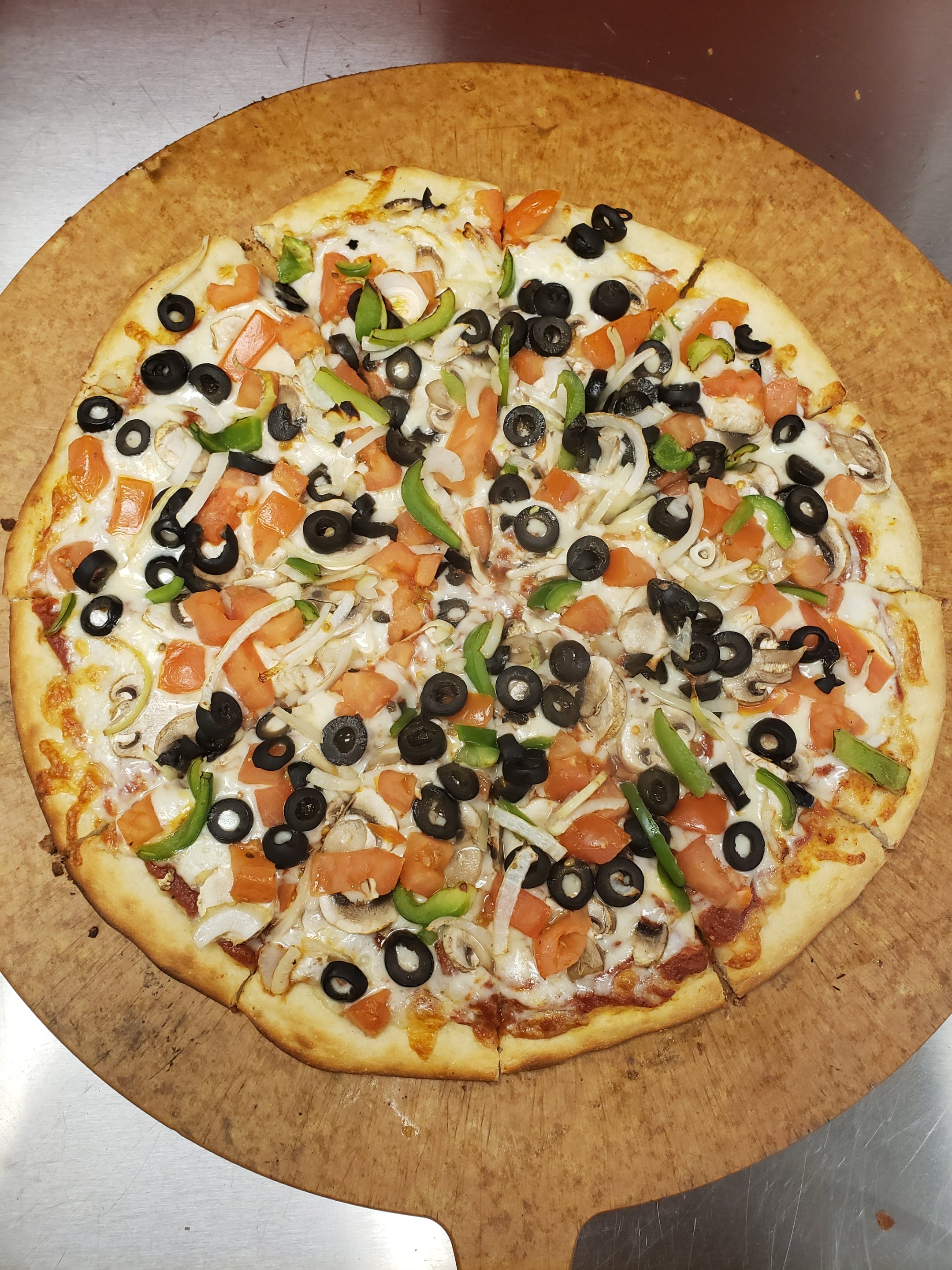 Order Vegetarian Pizza - Small 10" food online from Pizza Stone store, Roseville on bringmethat.com