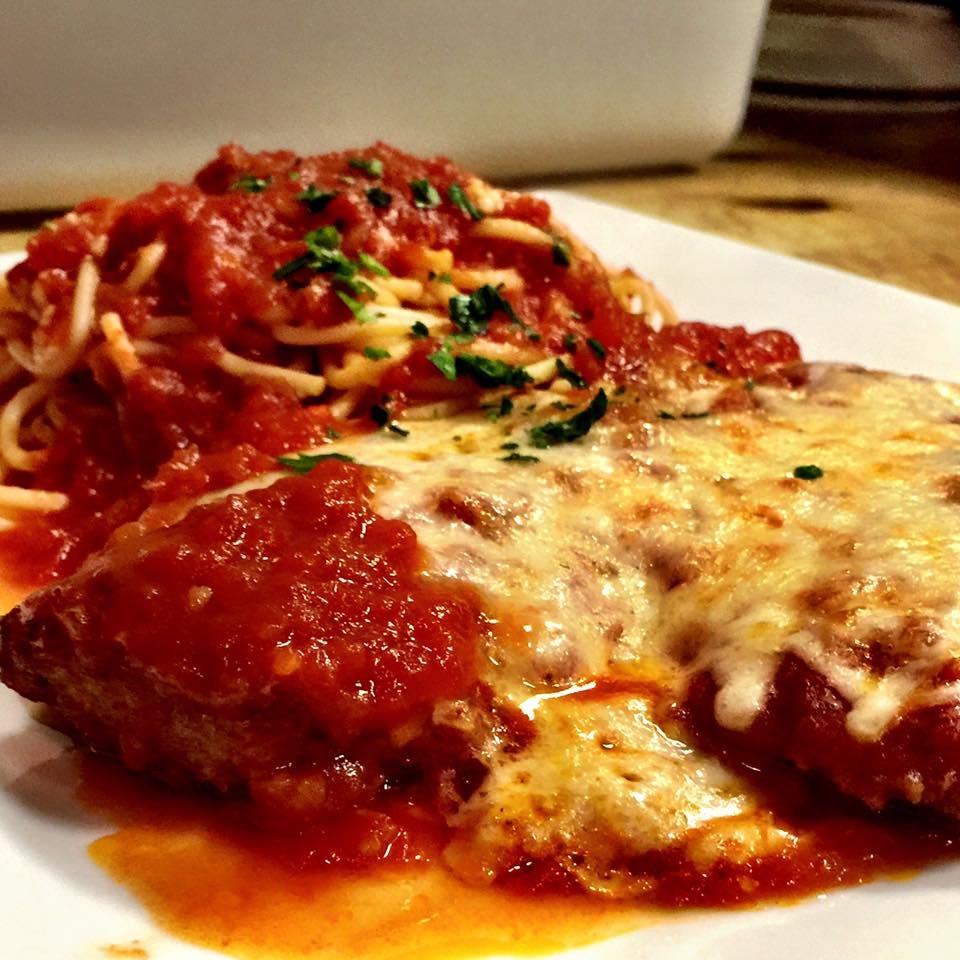 Order Chicken Parmesan - Entree food online from Tomato Tomato store, Stamford on bringmethat.com
