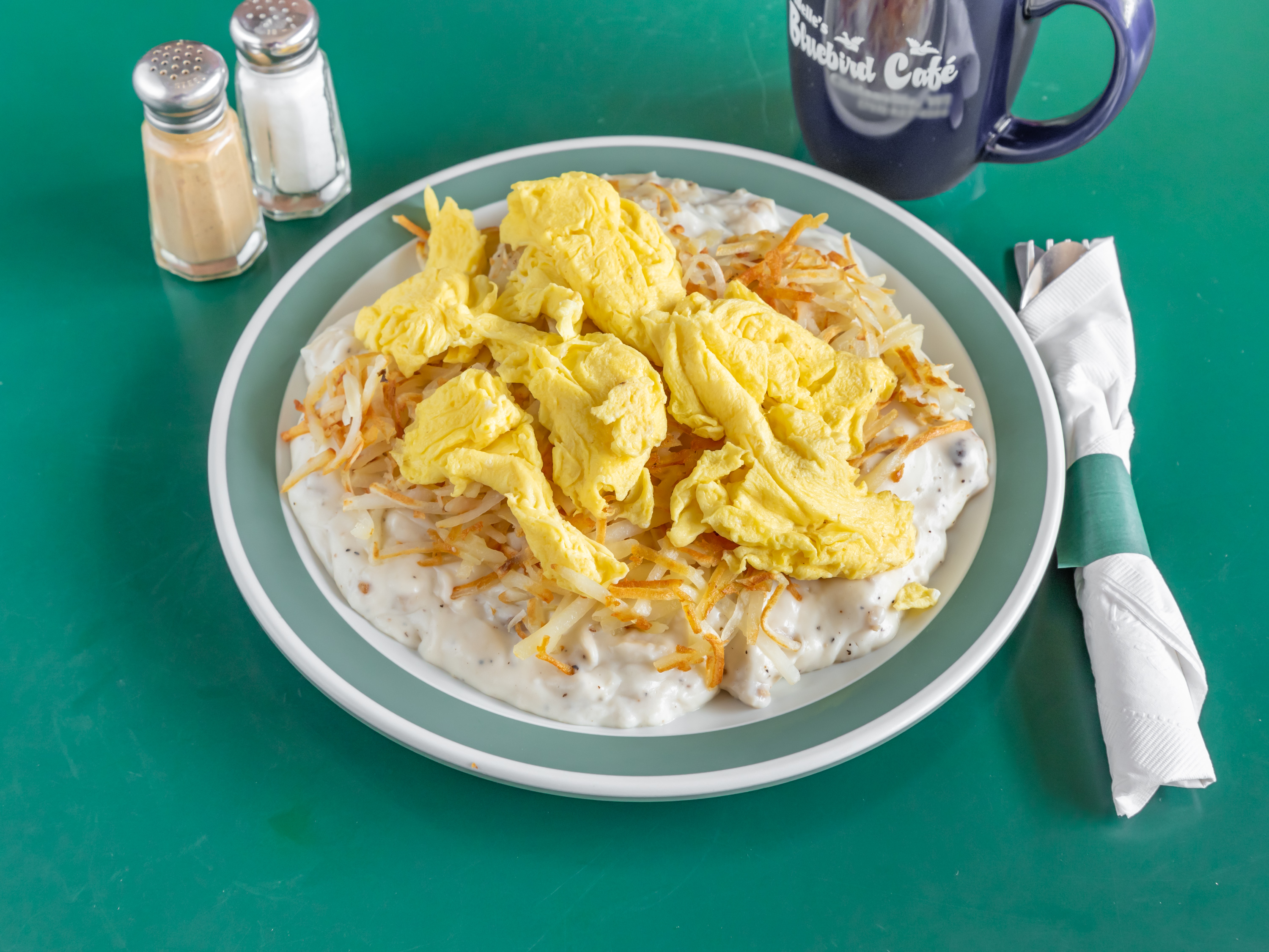 Order Mountain Man's Breakfast food online from Adelle Bluebird Cafe store, Clintonville on bringmethat.com