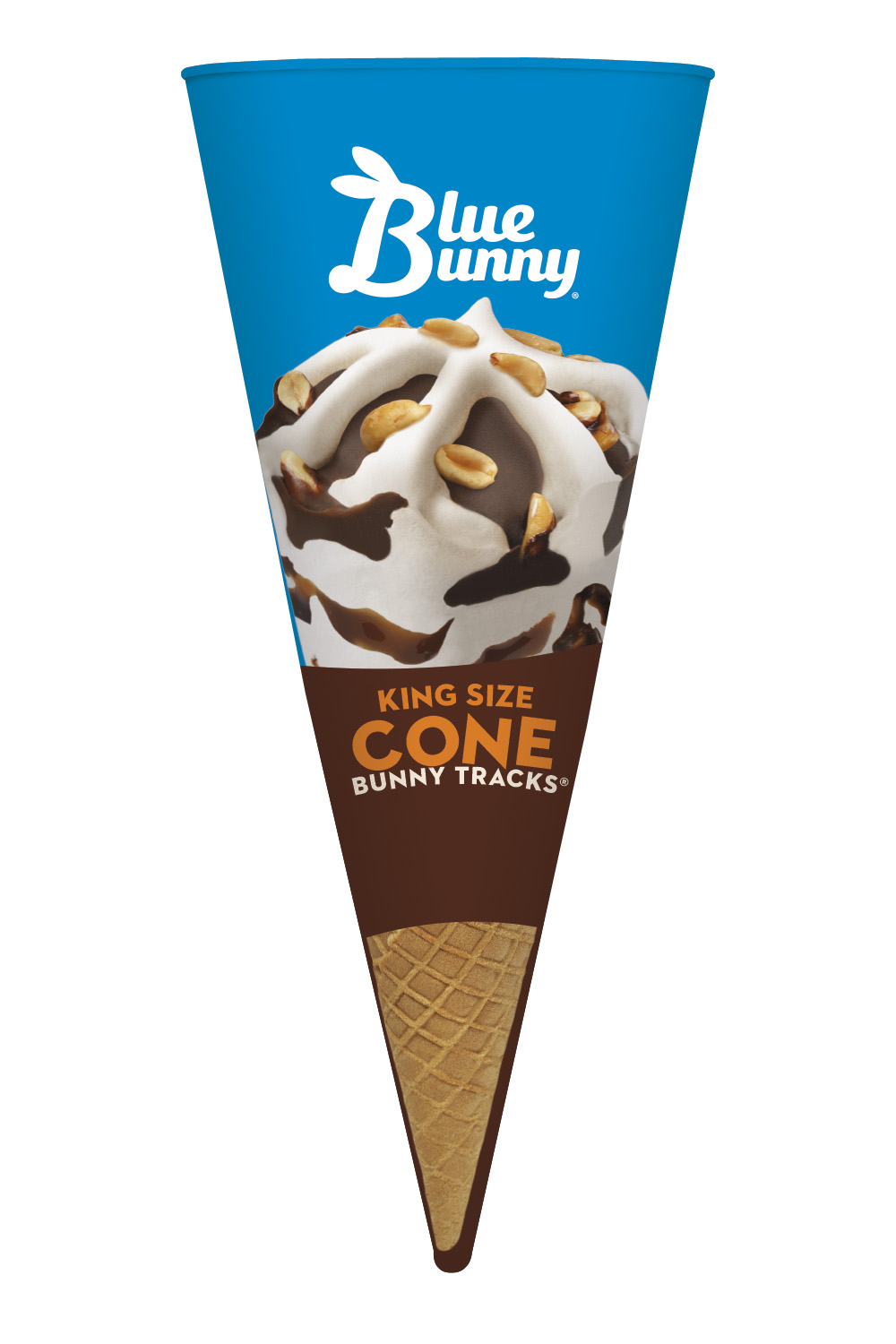Order Blue Bunny King Size Bunny Tracks Ice Cream Cone food online from The Chuck Wagon store, Fairview Heights on bringmethat.com