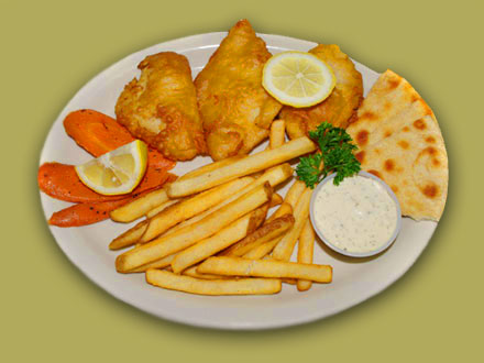 Order Fish and Chips ( Home made ) food online from Troy Greek Restaurant store, San Diego on bringmethat.com