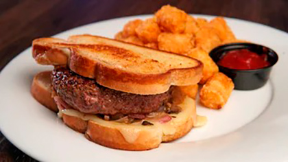 Order Mushroom, Onion and Swiss Burger food online from Hickory Tavern store, Wesley Chapel on bringmethat.com