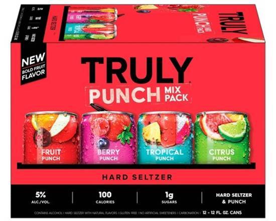 Order Truly Punch Mix, 12pk-12oz can beer (5% ABV) food online from Samco Food Store store, Bakersfield on bringmethat.com