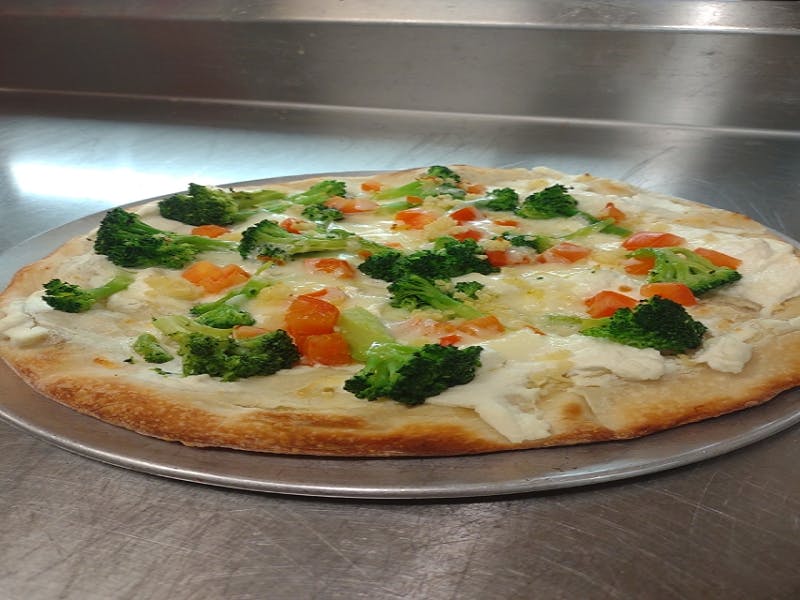 Order White Pizza - Personal 10" food online from Pizza Leone store, Fairfield on bringmethat.com