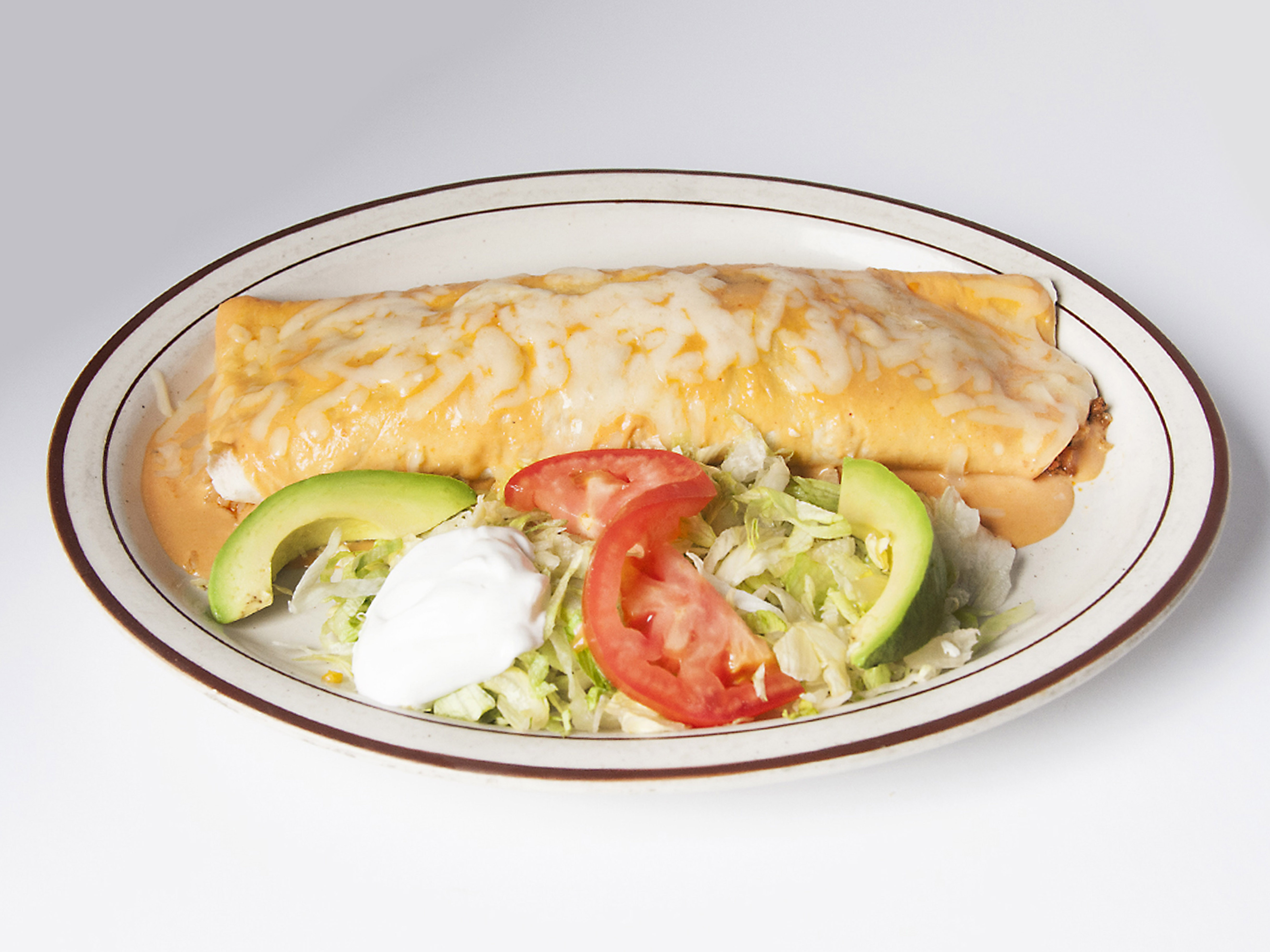 Order 26A. Mexican Burrito Con Chorizo food online from Fiesta Mexicana store, La Crosse on bringmethat.com
