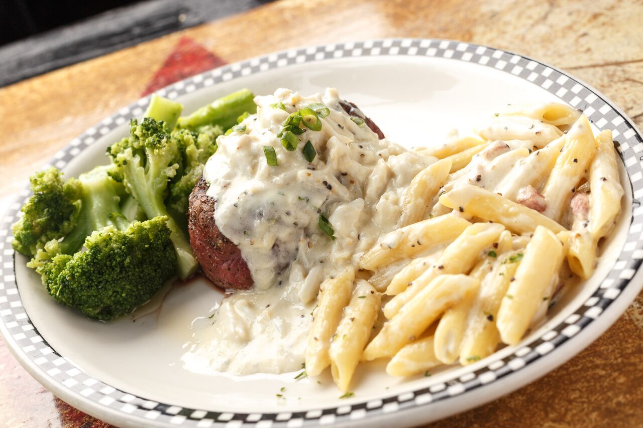 Order Grilled Beef Filet with Crabmeat food online from Rossini store, Ridgeland on bringmethat.com