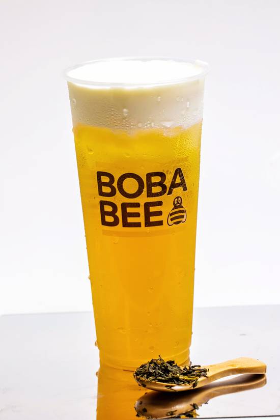 Order Jasmine Green Tea with Sea Cream (Large) food online from Krak Boba store, Lake Forest on bringmethat.com
