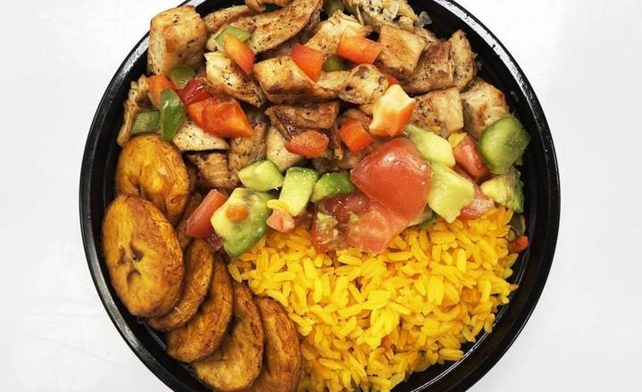 Order Grill Chicken, Rice, and Sweet Plantains Bowl food online from Mofongos store, Wilmington on bringmethat.com