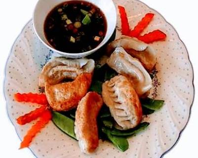 Order Fried Potsticker (6 pcs) food online from Wok Express store, Maryland Heights on bringmethat.com