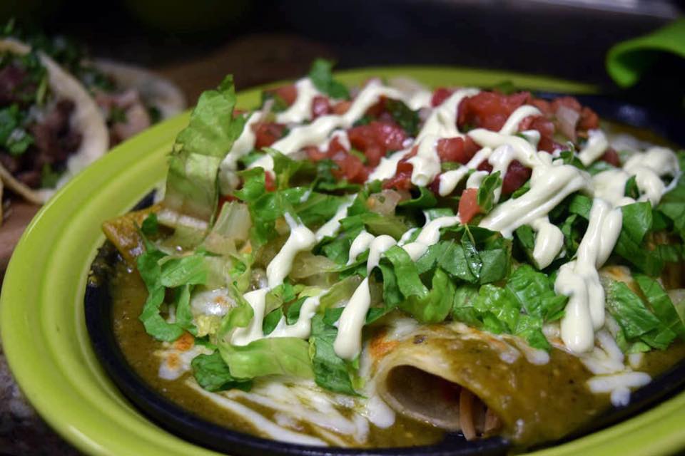 Order Green Chile Chicken Enchiladas food online from Salt & Lime store, Scottsdale on bringmethat.com