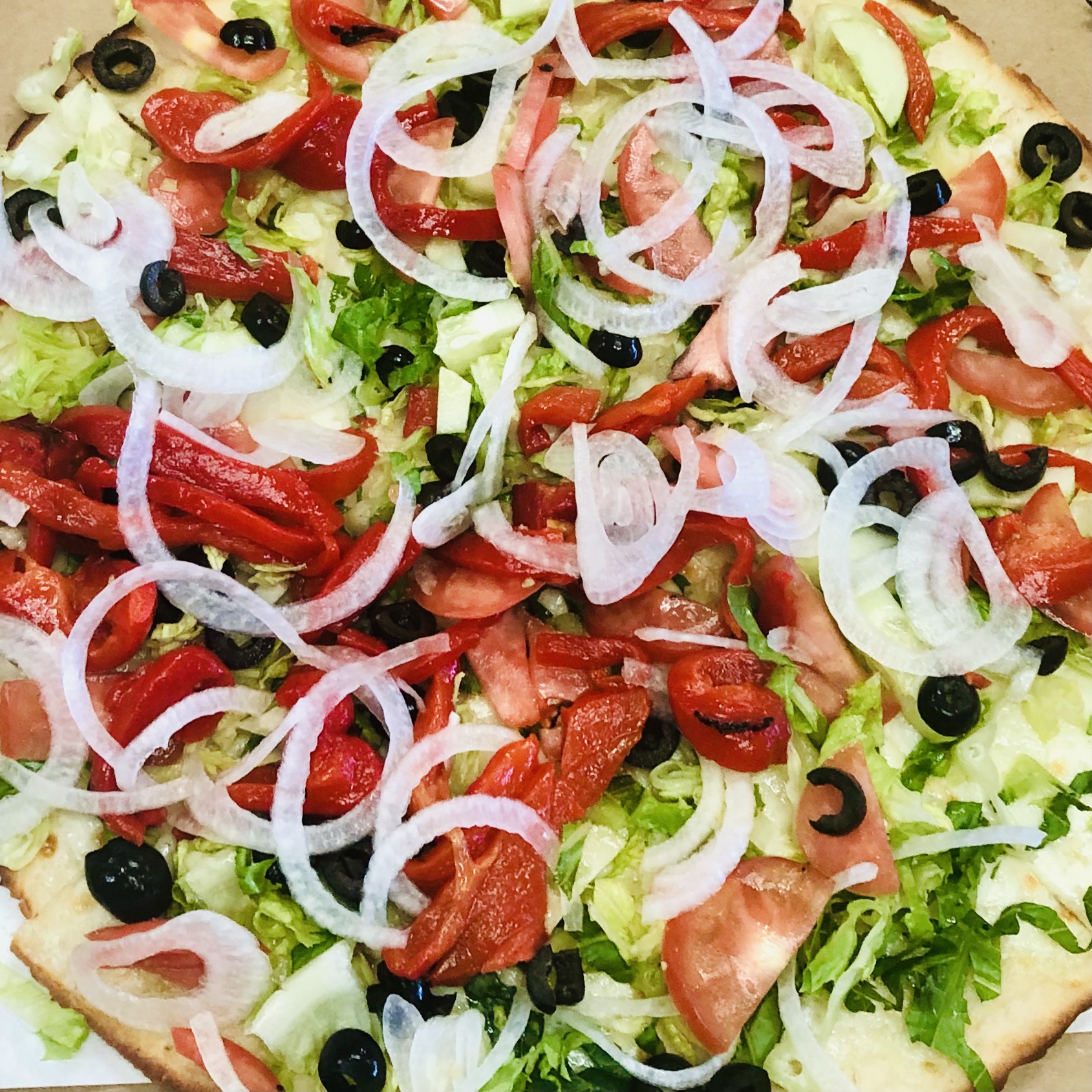 Order Gluten-Free Salad Pizza food online from Nicks Pizza & Deli store, Fanwood on bringmethat.com