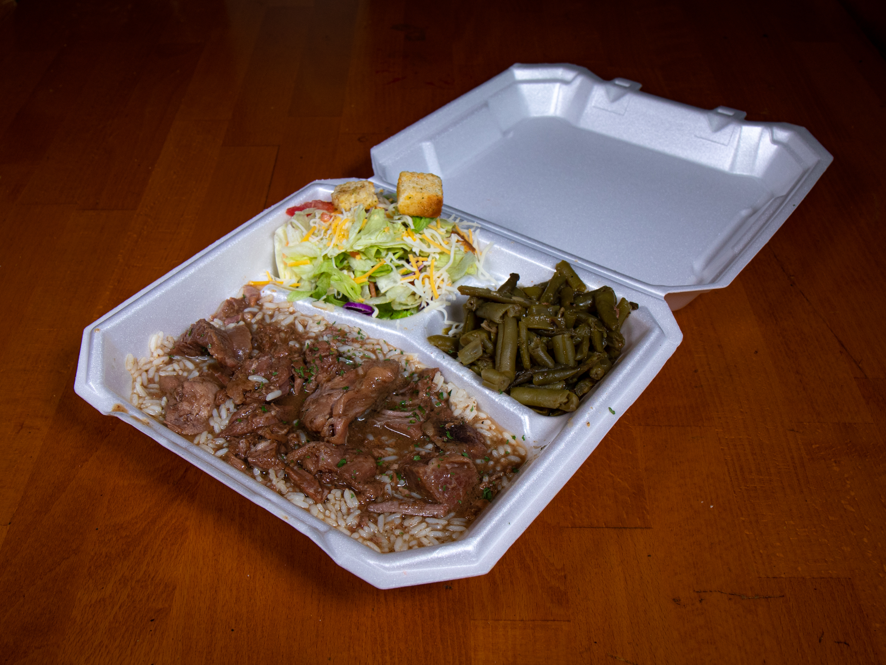 Order Beef Tips over Rice food online from Just Cooking BBQ store, Harker Heights on bringmethat.com
