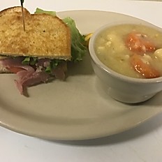 Order (1/2) Sandwich and Soup food online from Jay Jay Cafe store, Arlington on bringmethat.com