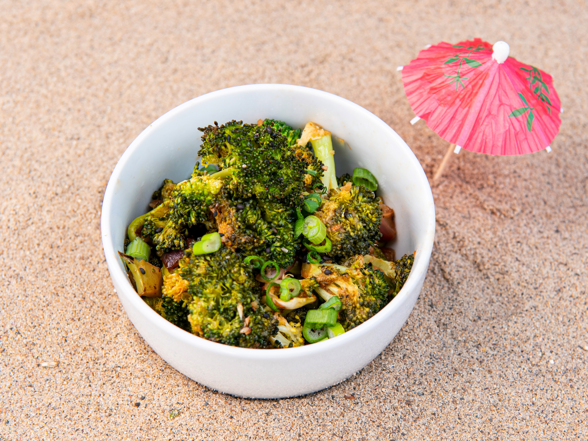 Order Roasted Broccoli with Ginger Garlic Sauce food online from Lulubowls store, Tempe on bringmethat.com