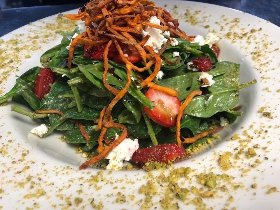 Order Spinach Goat Cheese Salad food online from French Press store, Lakewood on bringmethat.com