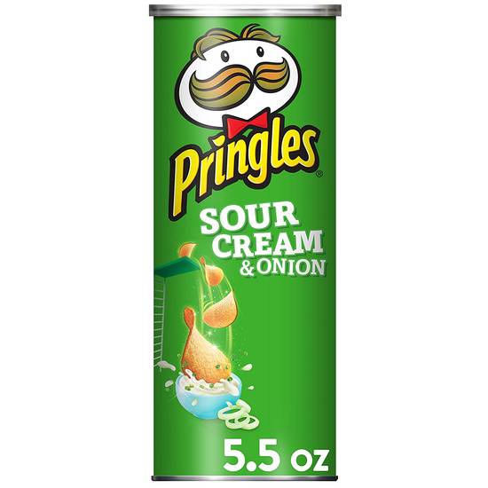 Order Pringles Sour Cream & Onion Potato Crisps Chips food online from Deerings Market store, Traverse City on bringmethat.com