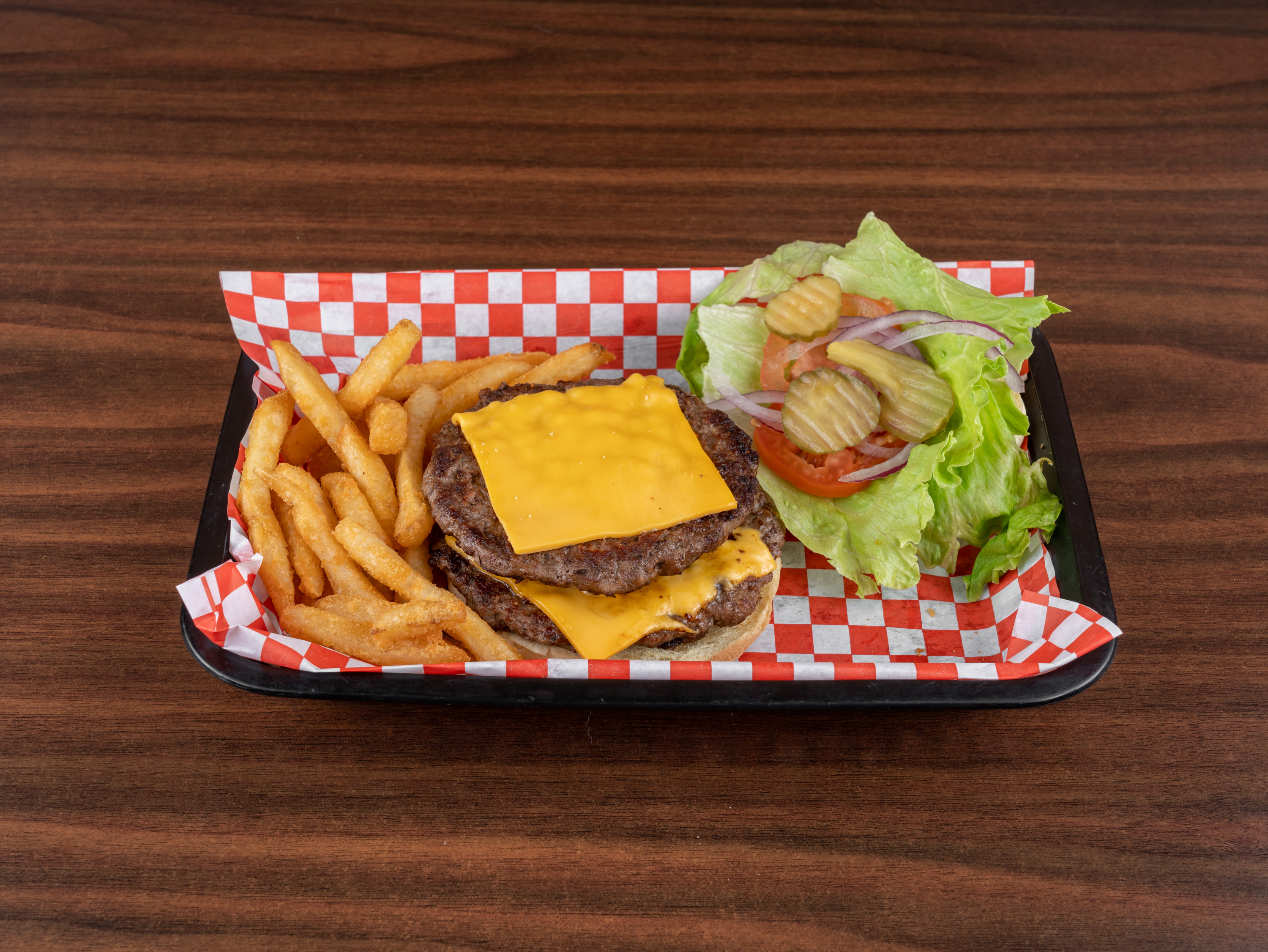 Order Double Cheeseburger Combo food online from Maria Pizza & Burgers store, Katy on bringmethat.com