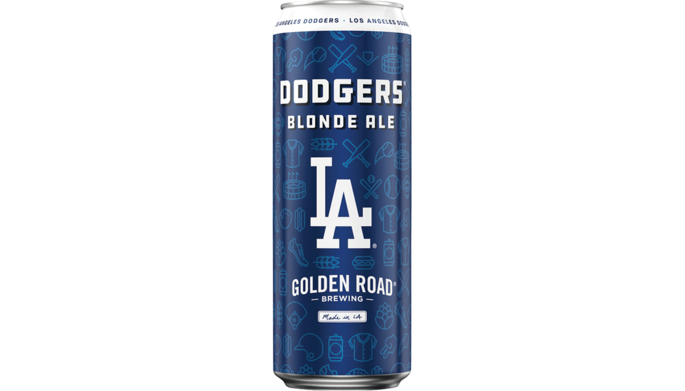 Order Golden Road Brewing Dodgers Blonde Ale 25oz Can food online from Liquor Palace store, Burbank on bringmethat.com