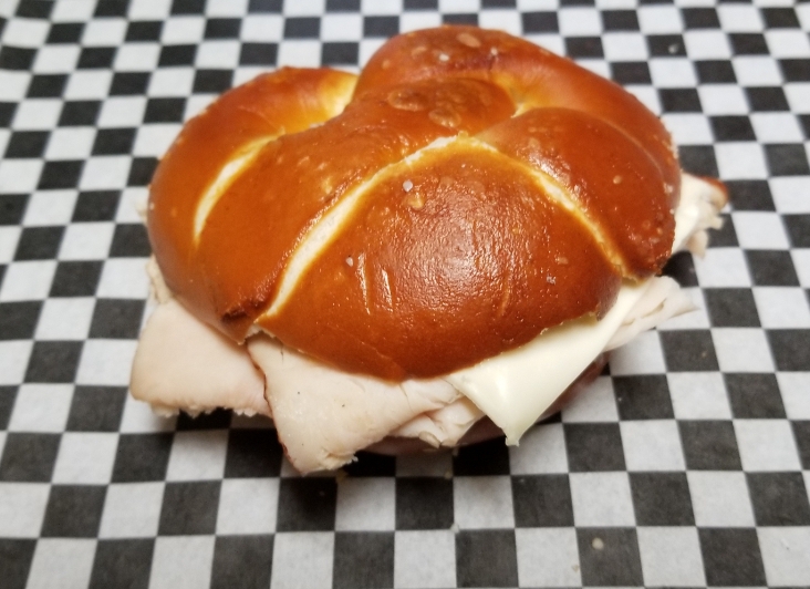 Order Turkey and White American Cheese Sandwich food online from The Pretzel Shop store, Pittsburgh on bringmethat.com