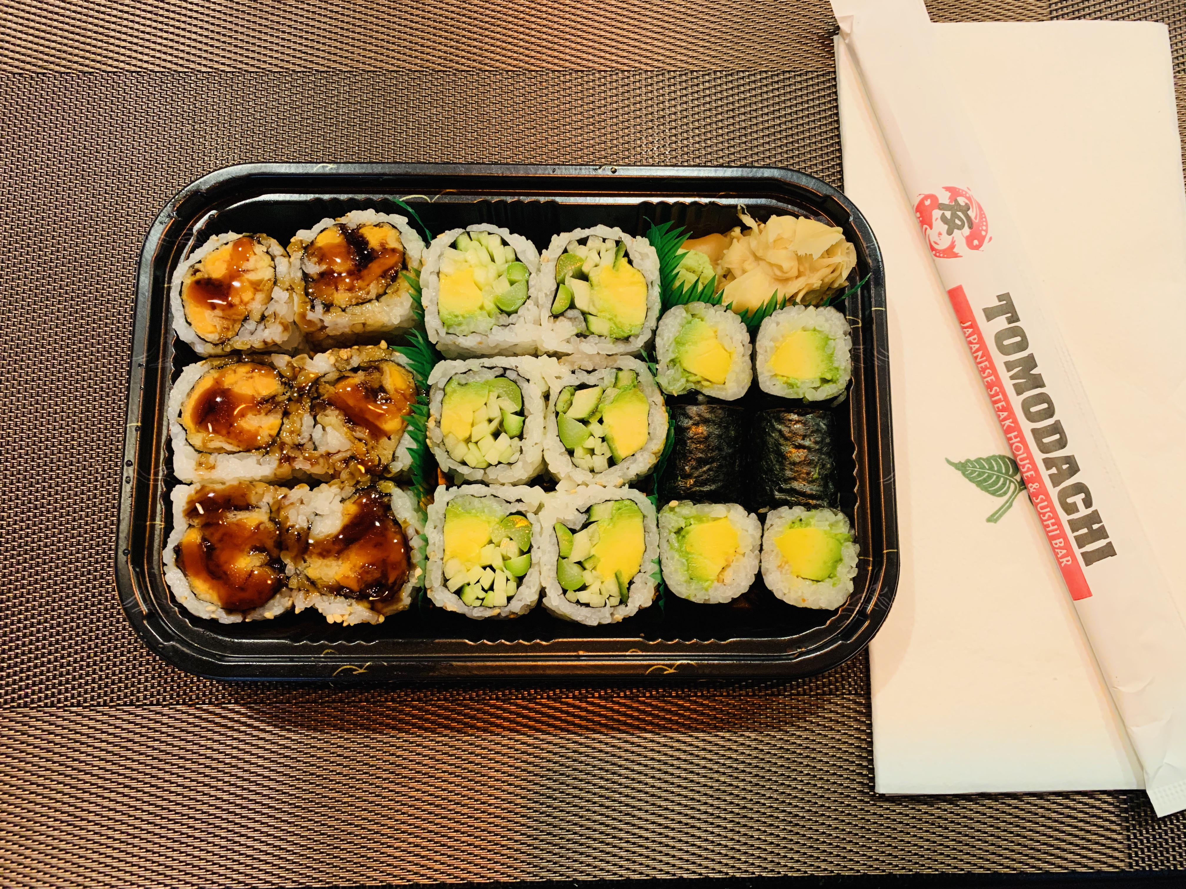 Order A. Avocado Roll, Sweet Potato Roll, Veggie Roll Combo food online from Tomodachi Japanese Steakhouse & Sushi Bar store, Royersford on bringmethat.com