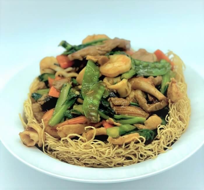 Order SHANGHAI CRISPY EGG NOODLES food online from Kim Son Cafe  store, Houston on bringmethat.com