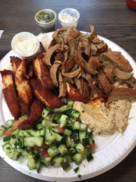Order 2 Meat Combo Plate food online from The Pita Kitchen store, Sherman Oaks on bringmethat.com