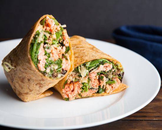 Order Blackened Salmon Caesar Wrap food online from Molly's Garden store, Seattle on bringmethat.com