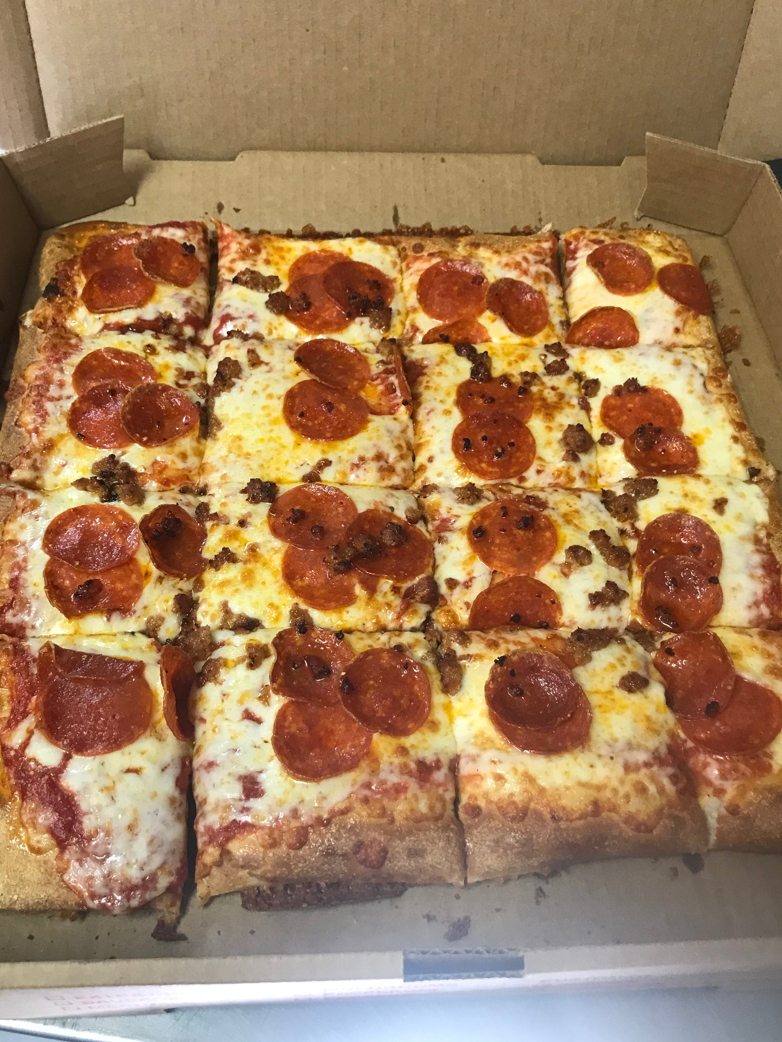 Order Plain Cheese Sicilian Pizza - 16'' (16 Cuts) food online from Large Plain store, Pittsburgh on bringmethat.com