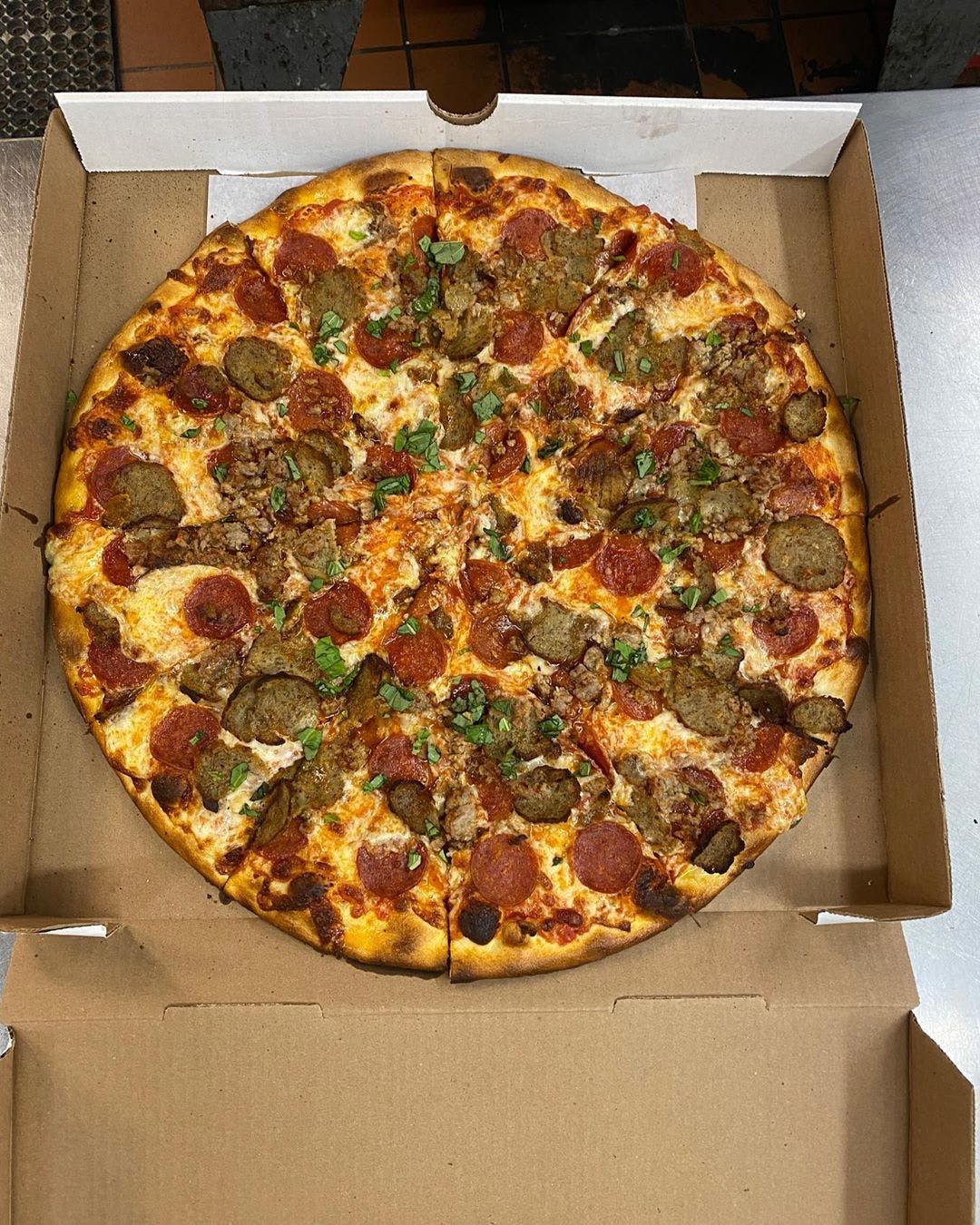 Order 9. Italian Pizza - Small 12" (8 Slices) food online from Hometown Pizza of Bristol store, Bristol on bringmethat.com