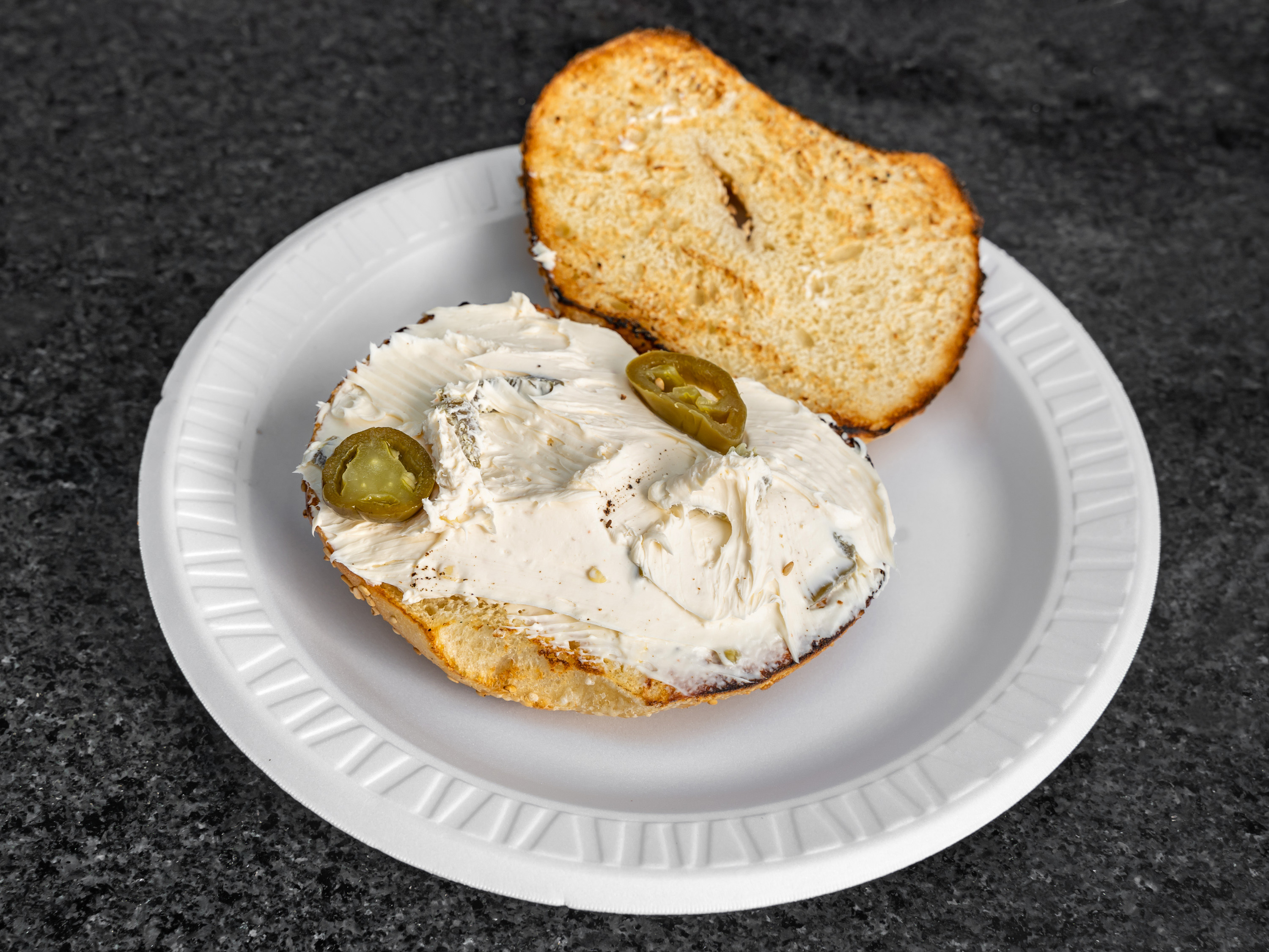Order Bagel with Jalapenios Cream Cheese food online from La Bagel store, Edison on bringmethat.com