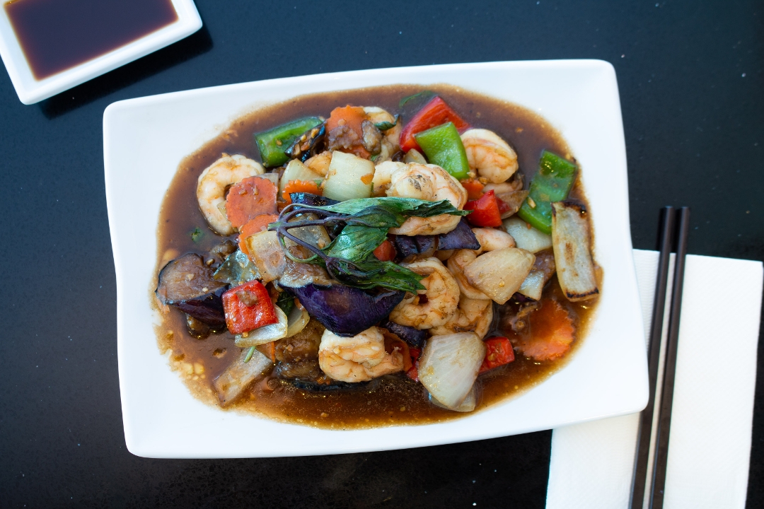 Order Spicy eggplant food online from Shandra Thai Cuisine store, Palmdale on bringmethat.com