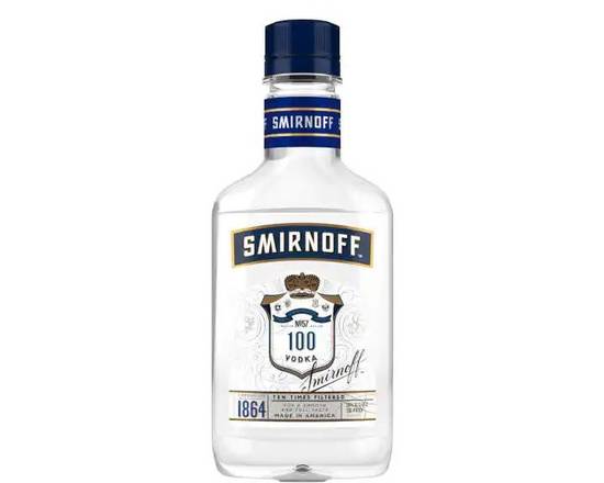 Order Smirnoff 100, 200mL vodka (50.0% ABV) food online from Tenderloin Liquor store, San Francisco on bringmethat.com