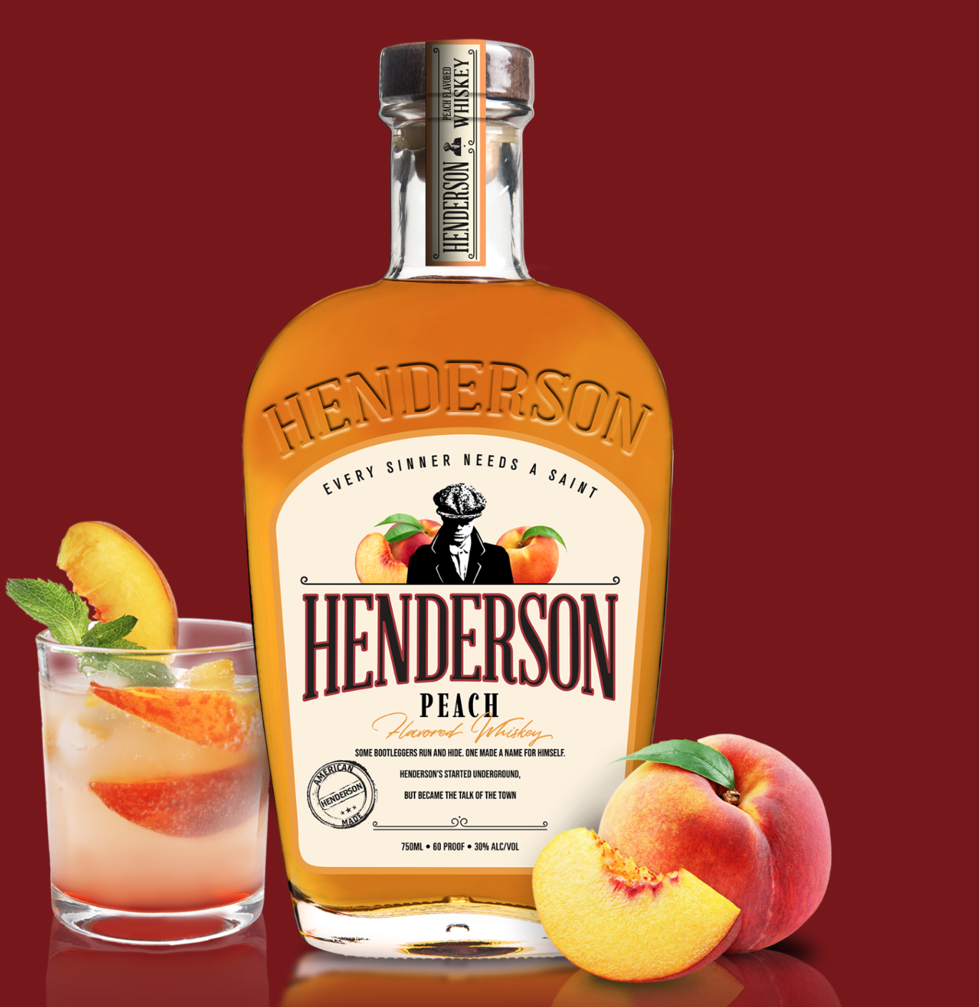 Order Henderson Peach Whiskey food online from Rewired Cafe Edgewater store, Chicago on bringmethat.com