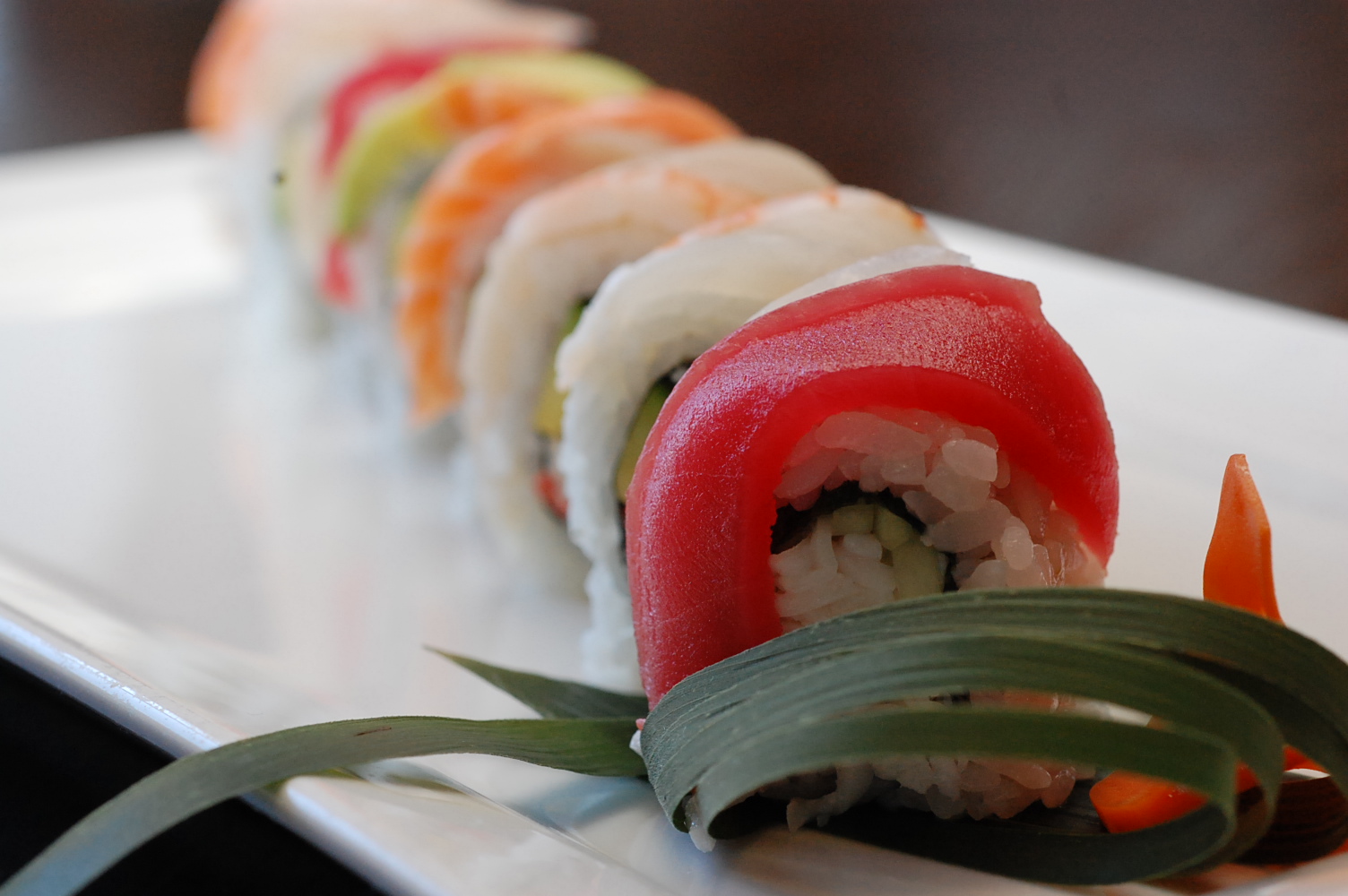 Order Rainbow Roll food online from House Modern Sushi store, Mesa on bringmethat.com