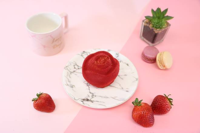 Order Strawberry Lava Mousse food online from Daydream Cake Shop store, San Francisco on bringmethat.com