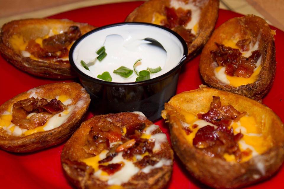 Order Loaded Potato Skins food online from Top Dawg Tavern store, Columbia on bringmethat.com