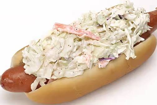 Order Slaw Dog food online from Meaty Man Burgers store, Jonesboro on bringmethat.com