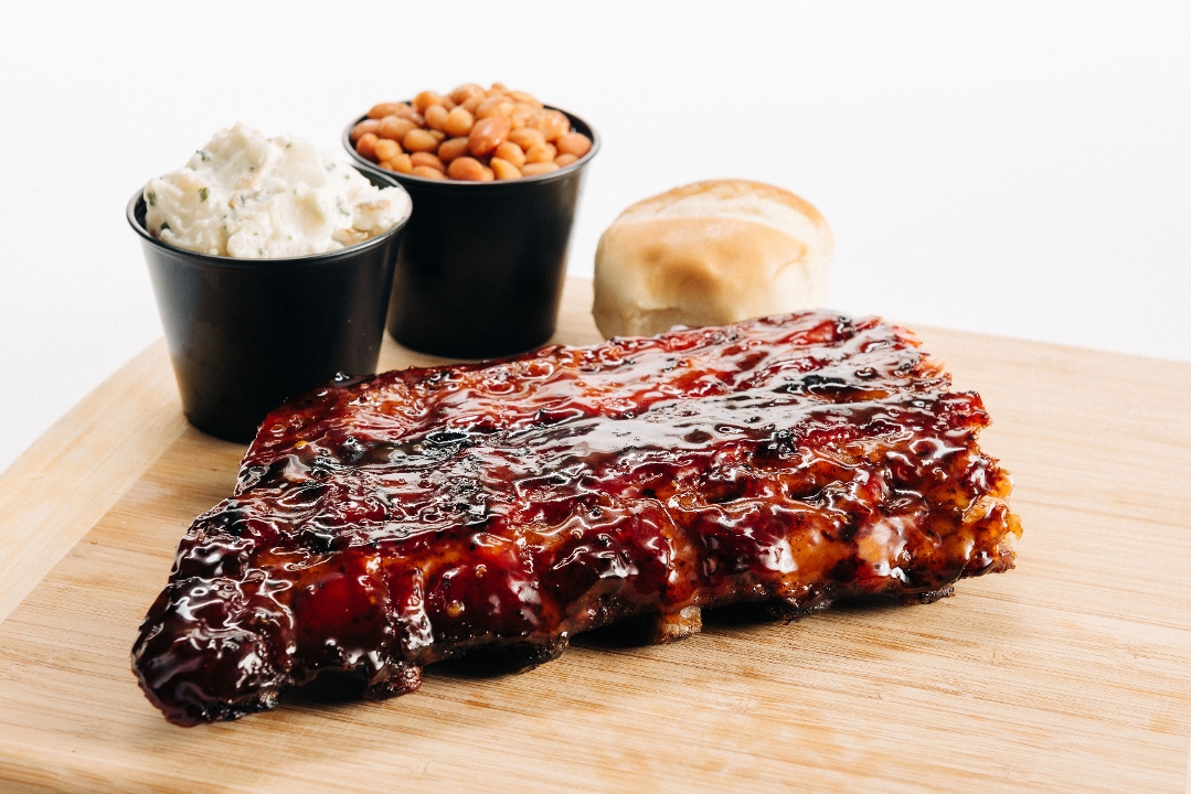 Order Rib Plate - 1/2 Slab food online from Whole Catering West Little Rock and Hog Cafe store, Little Rock on bringmethat.com