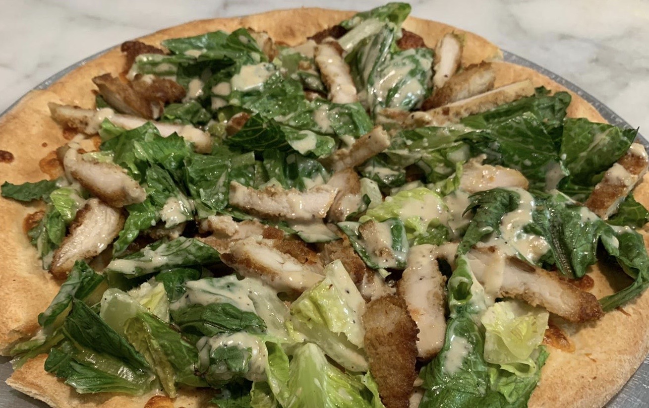 Order Chicken Caesar Pizza food online from Tacos Pizza store, Bound Brook on bringmethat.com