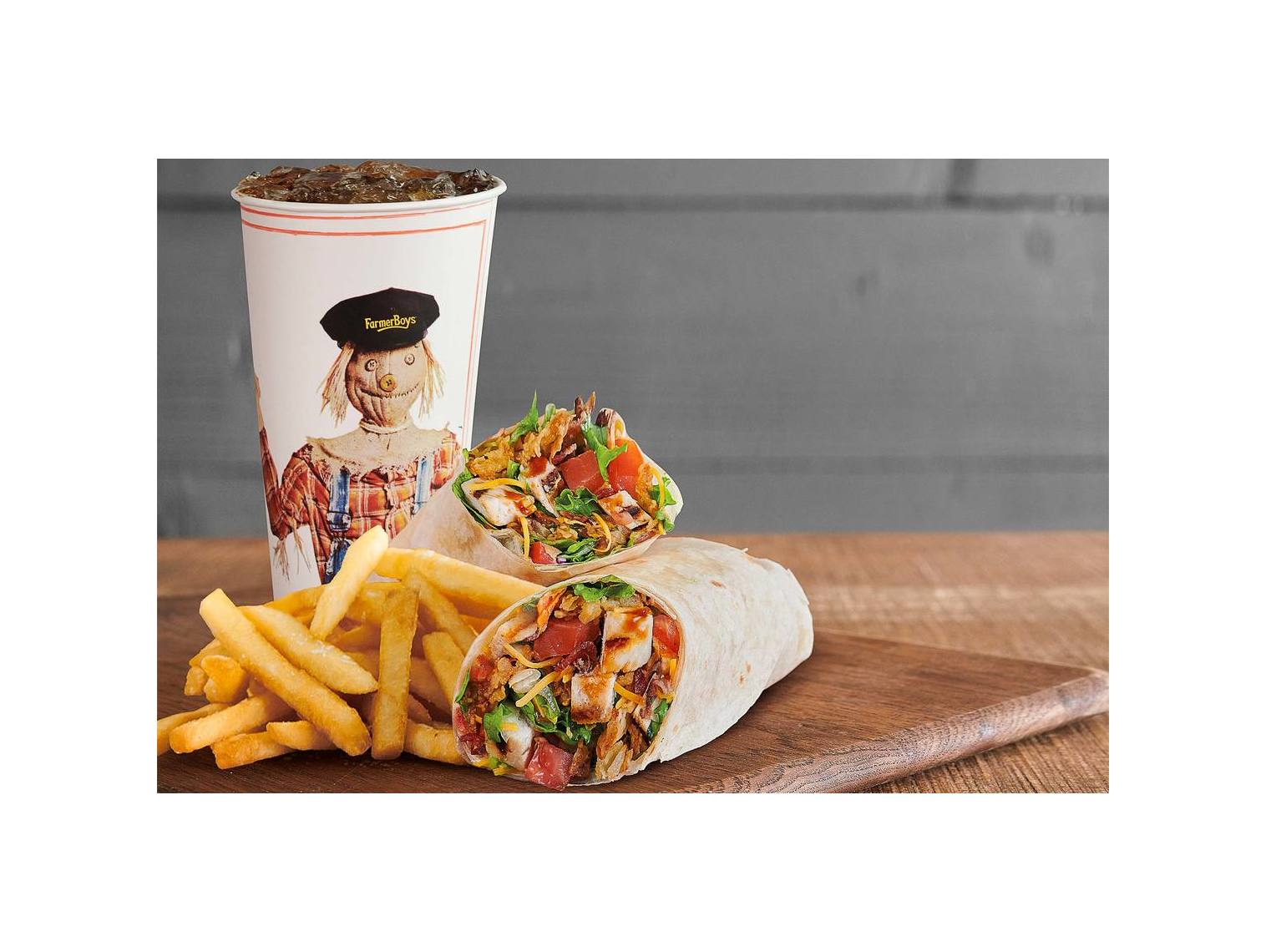 Order BBQ Chicken Ranch Wrap Combo food online from Farmer Boys store, Hanford on bringmethat.com