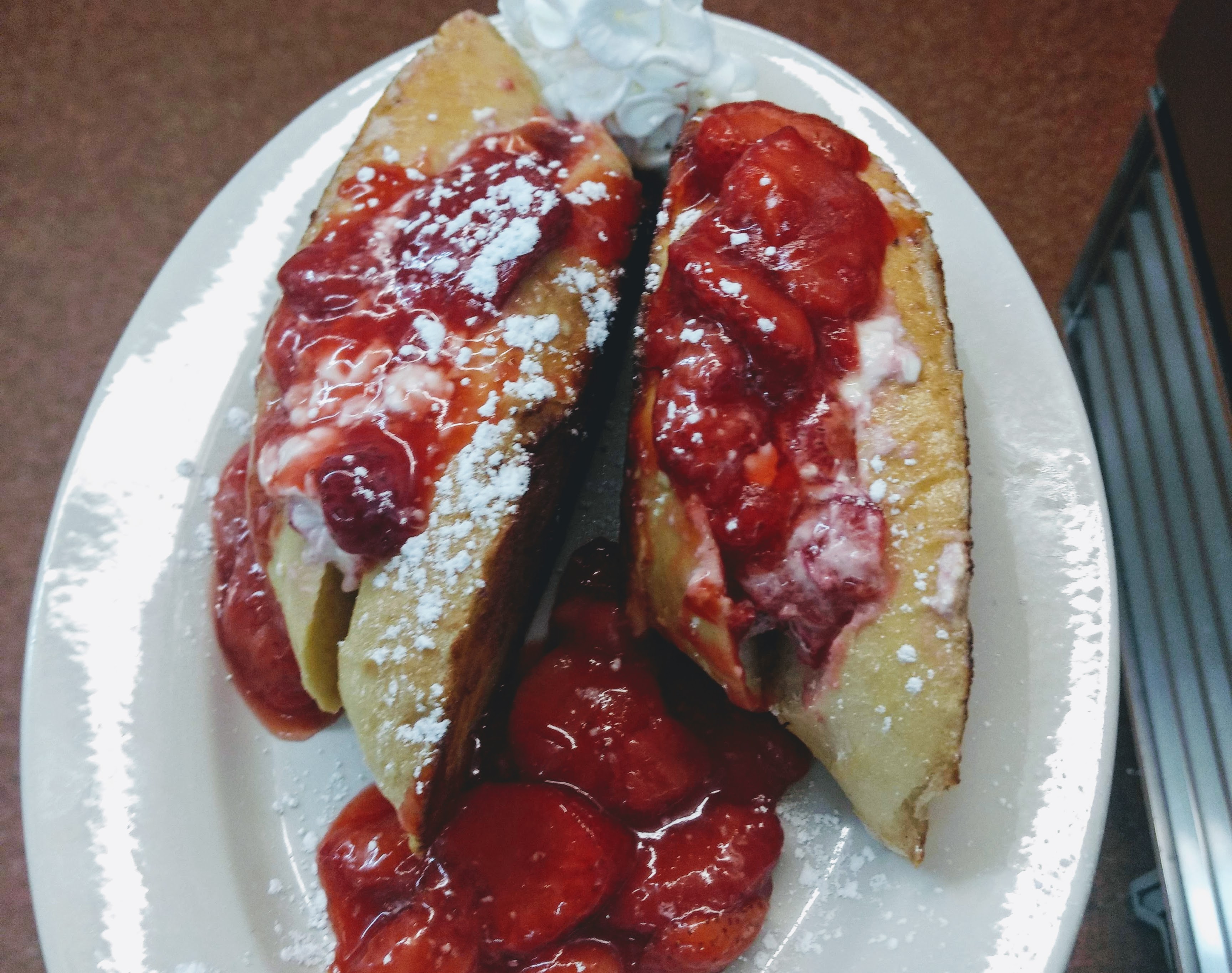 Order Strawberry Stuffed French Toast food online from The Chocolate Gallery Cafe store, Warren on bringmethat.com