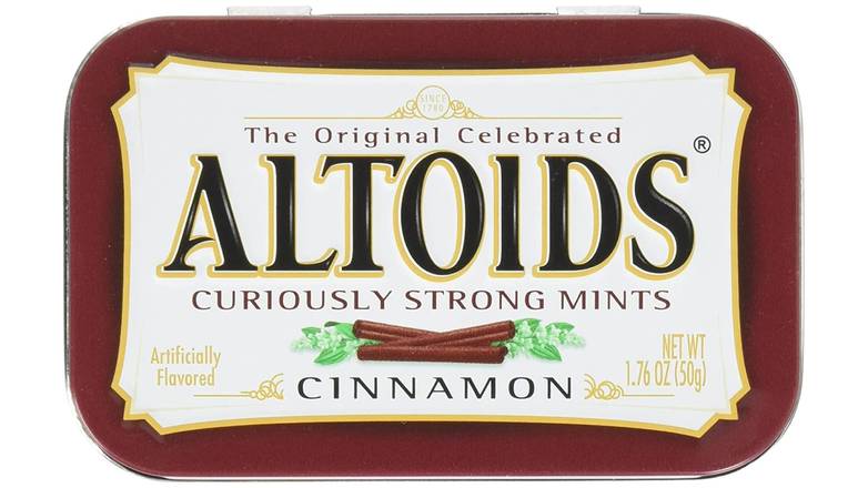 Order Altoids Curiously Strong Mints Cinnamon- 12 Ct food online from Trumbull Mobil store, Trumbull on bringmethat.com