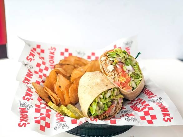 Order Chicken Tender Wrap food online from Monk's Bar & Grill store, Middleton on bringmethat.com