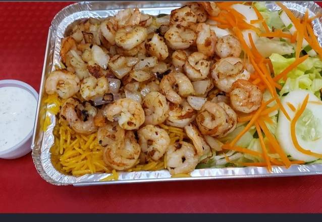 Order shrimp over rice and salad food online from Kennedy Chicken & Gyro store, New York on bringmethat.com