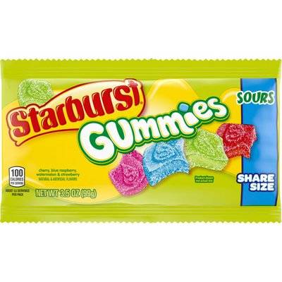 Order Starburst Sour Gummies Candy Share Size food online from Exxon Food Mart store, Port Huron on bringmethat.com