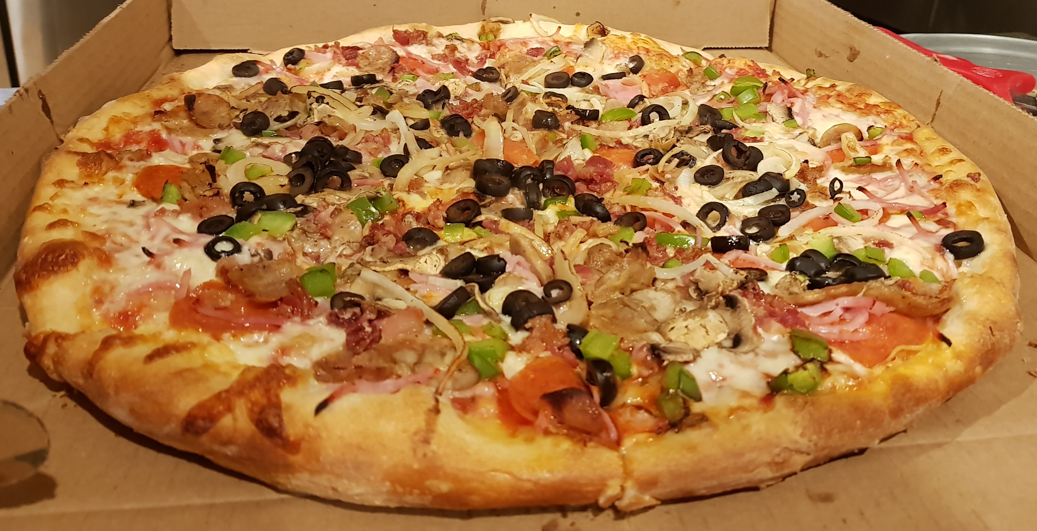 Order Two Cousins Supreme Pizza food online from Two Cousins Paradise store, Paradise on bringmethat.com