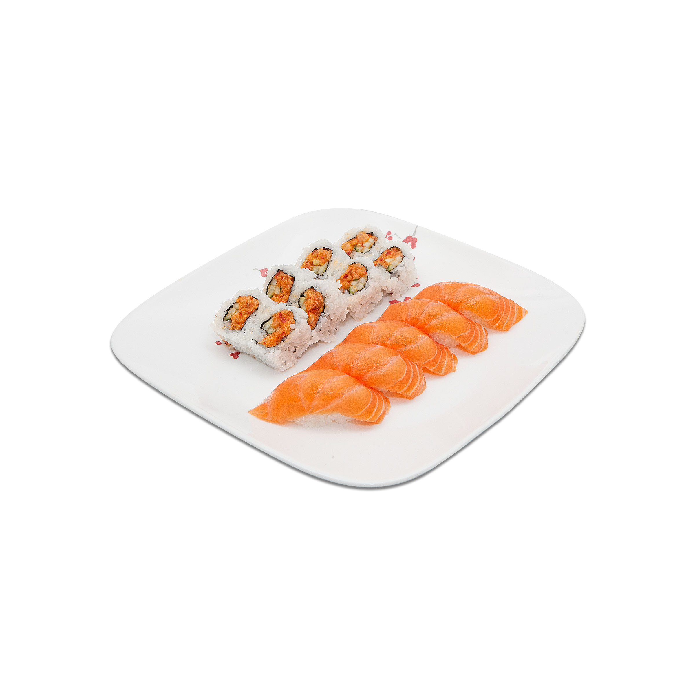 Order H. Spicy Salmon Platter Combo food online from Sushi Kudasai store, Bellevue on bringmethat.com
